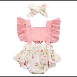 baby girl floral romper